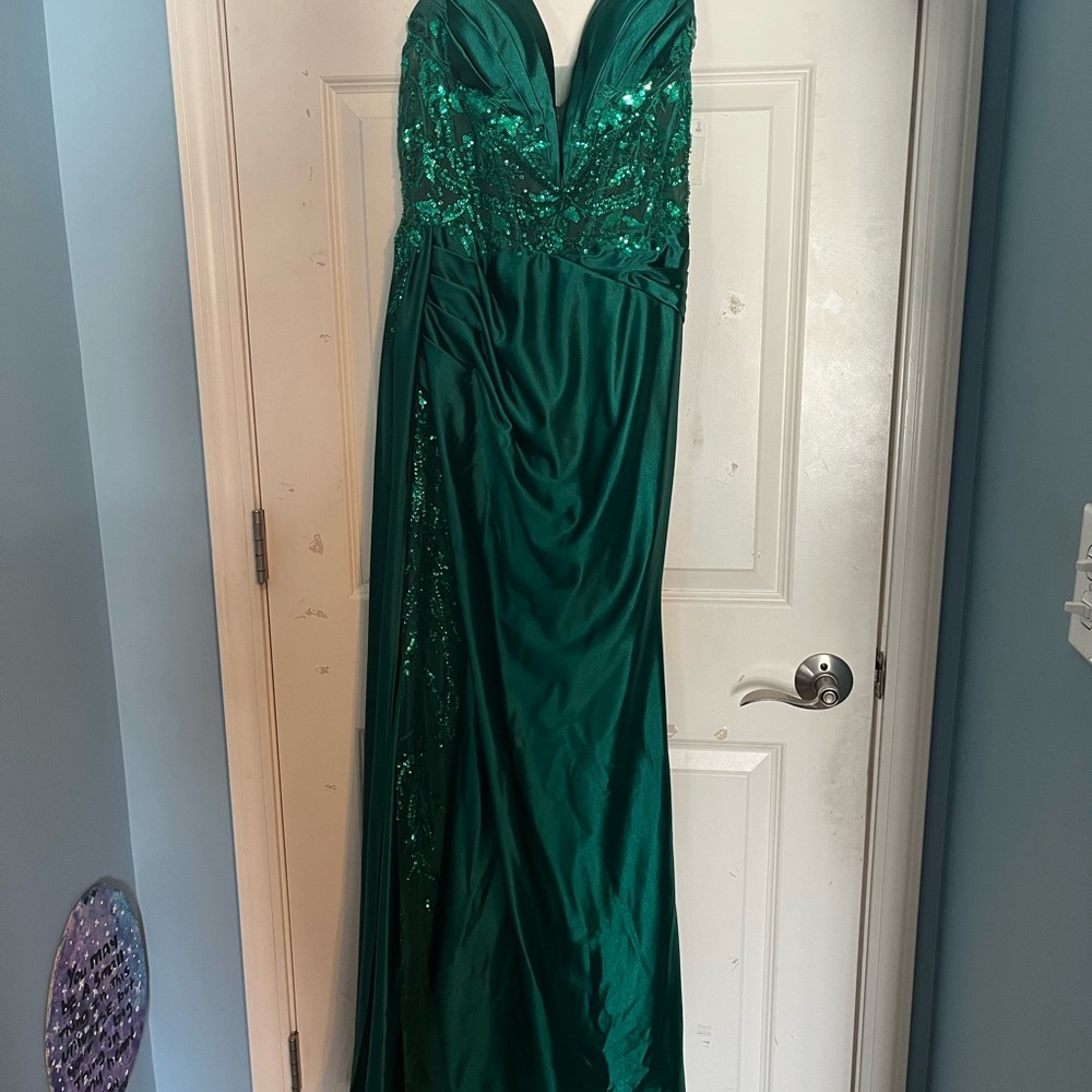 Emerald Green Sequin Gown